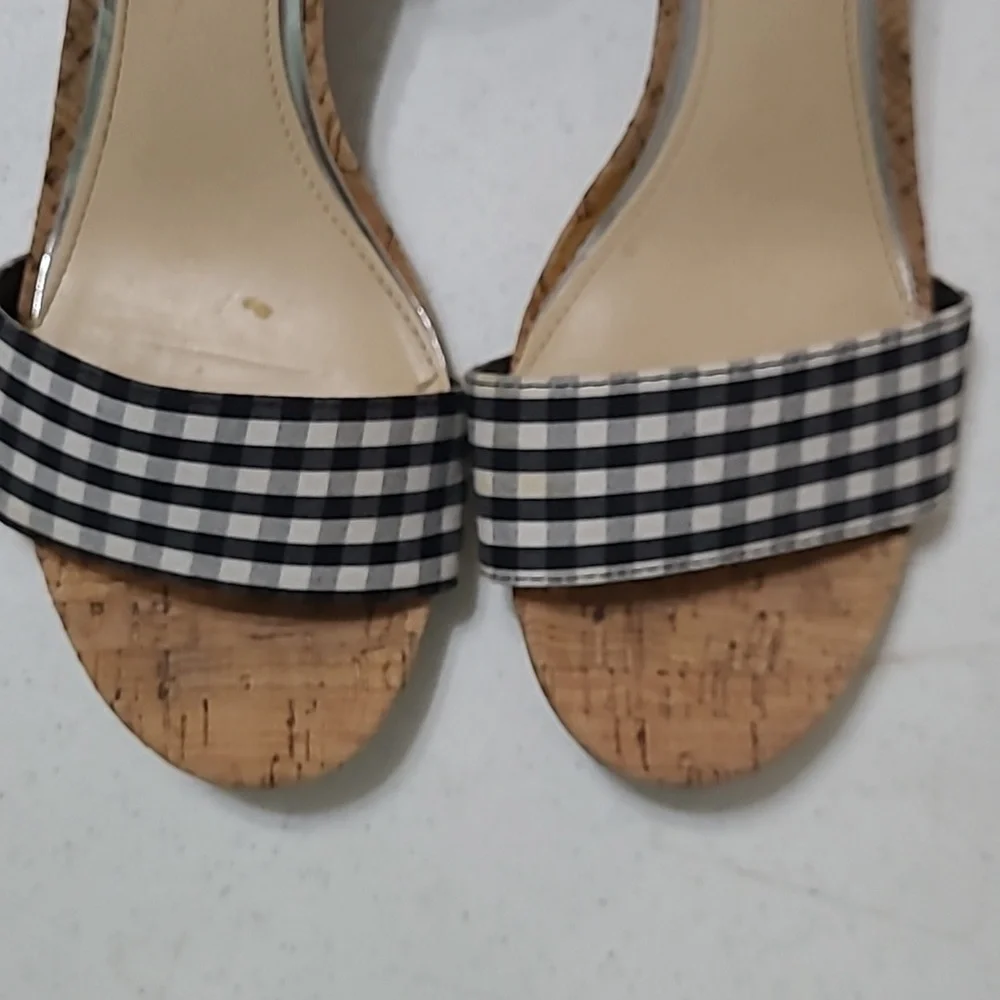 Rampage sandals with Black and White Gingham Pattern Size 8.5